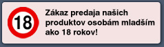 Zákaz predaja našich produktov osobám mladším ako 18 rokov!